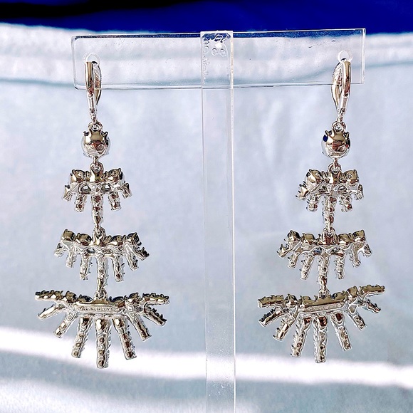 Givenchy Silver Crystal Tiered Chandelier Earrings - Picture 8 of 12